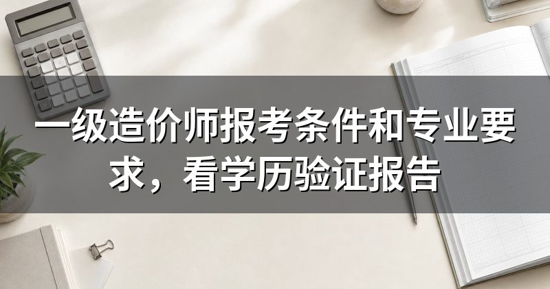 一级造价师报考条件和专业要求,看学历验证报告