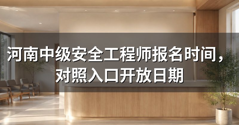 河南中级安全工程师报名时间,对照入口开放日期