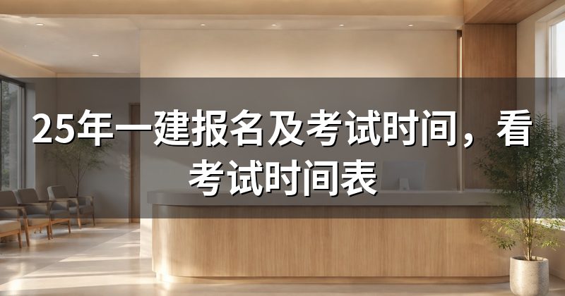25年一建报名及考试时间,看考试时间表