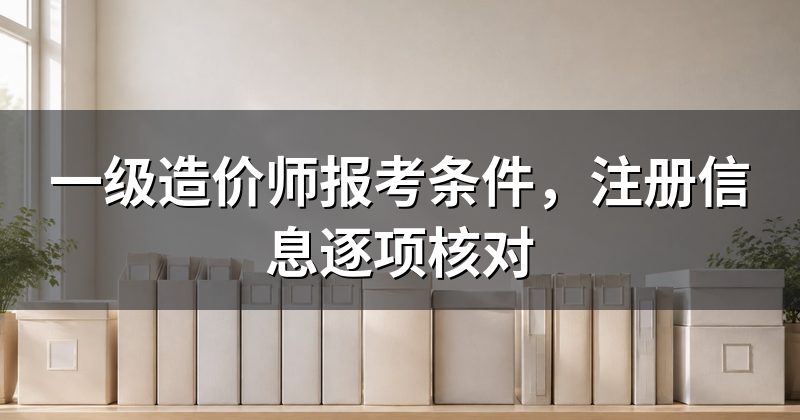 一级造价师报考条件,注册信息逐项核对
