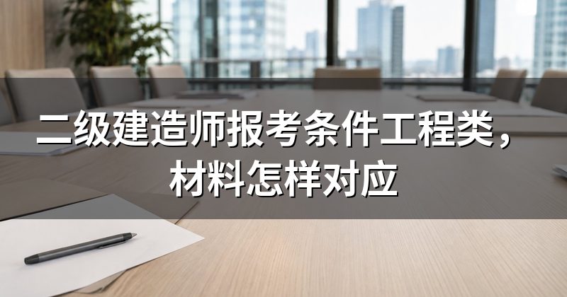 二级建造师报考条件工程类,材料怎样对应
