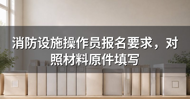 消防设施操作员报名要求,对照材料原件填写
