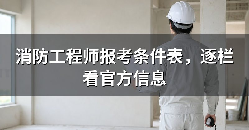 消防工程师报考条件表,逐栏看官方信息