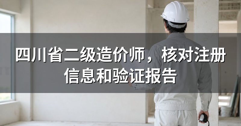 四川省二级造价师,核对注册信息和验证报告