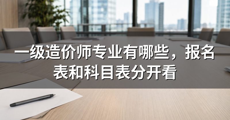 一级造价师专业有哪些,报名表和科目表分开看