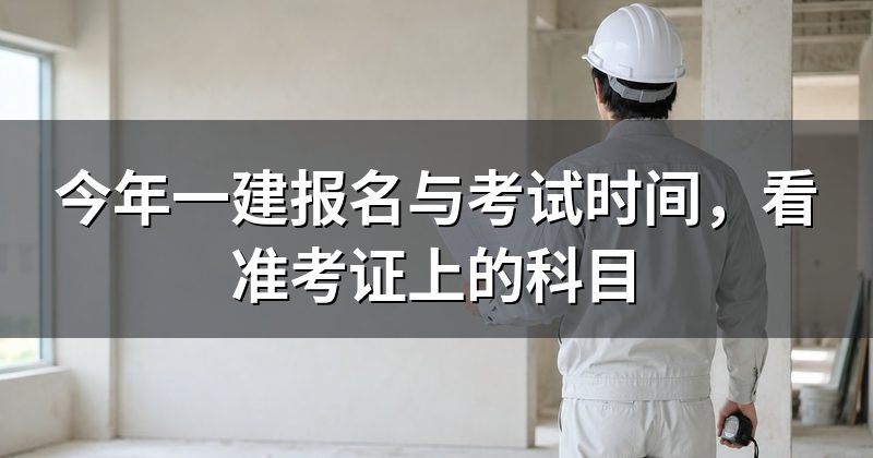 今年一建报名与考试时间,看准考证上的科目