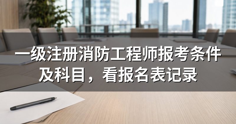 一级注册消防工程师报考条件及科目,看报名表记录