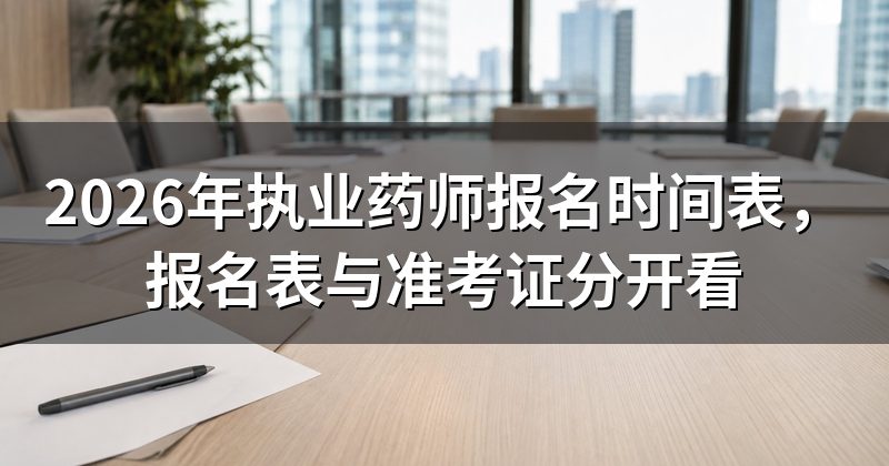 2026年执业药师报名时间表,报名表与准考证分开看