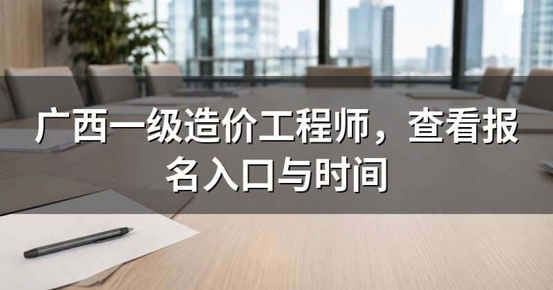 广西一级造价工程师,查看报名入口与时间