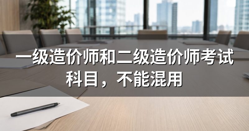 一级造价师和二级造价师考试科目,不能混用