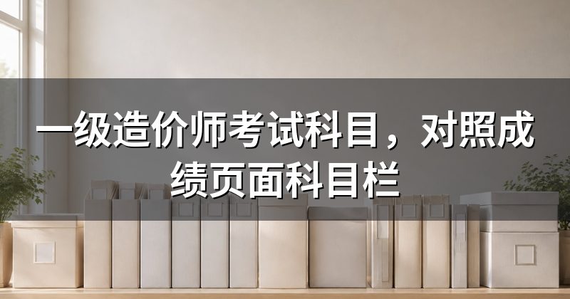 一级造价师考试科目,对照成绩页面科目栏
