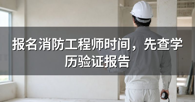 报名消防工程师时间,先查学历验证报告