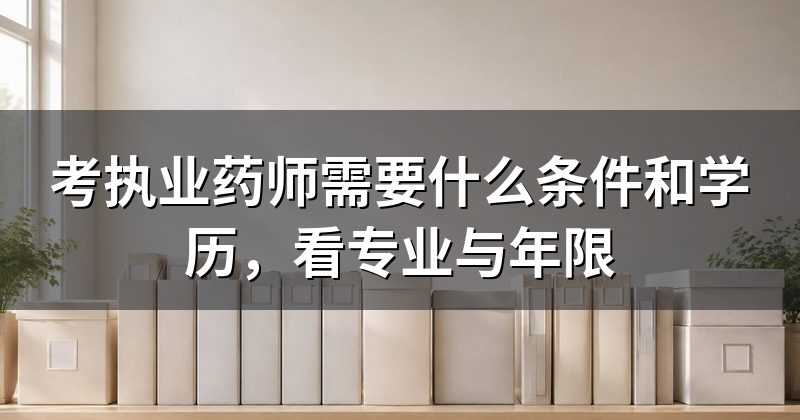 考执业药师需要什么条件和学历，看专业与年限