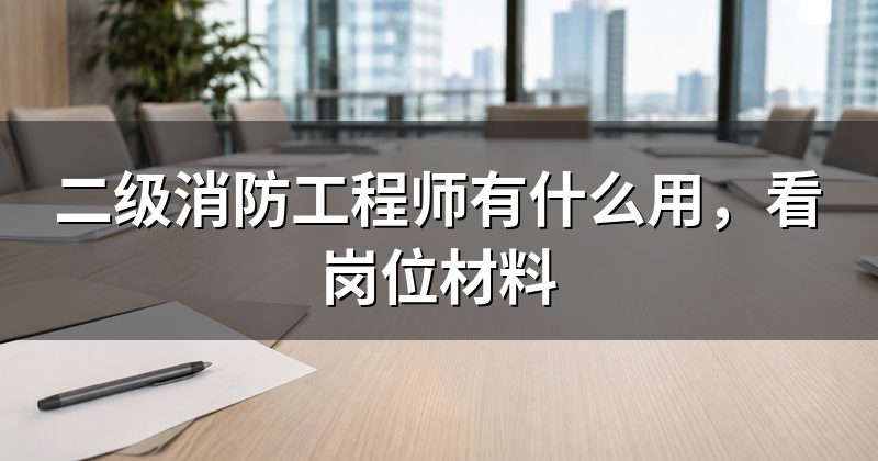 二级消防工程师有什么用,看岗位材料