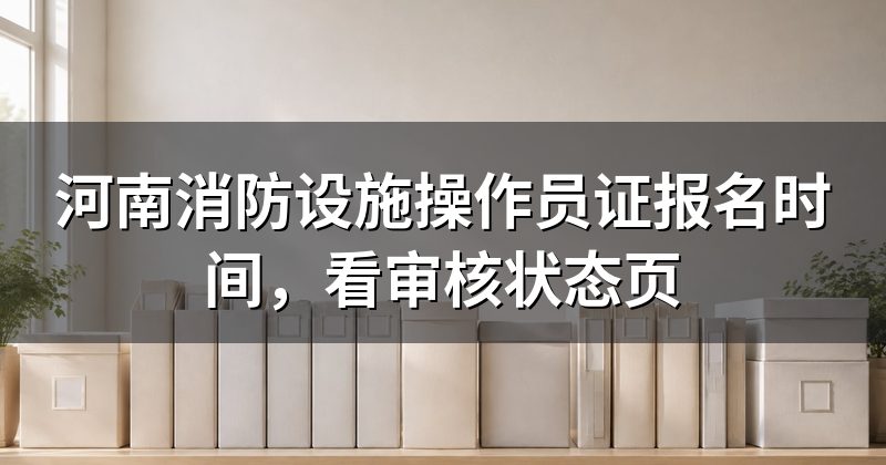 河南消防设施操作员证报名时间,看审核状态页
