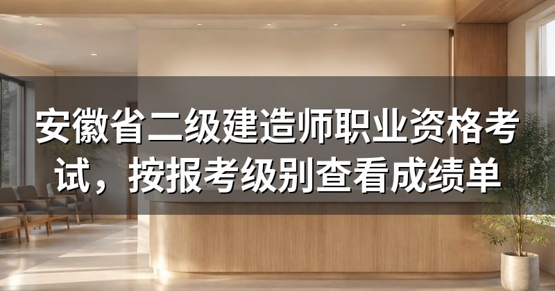 安徽省二级建造师职业资格考试,按报考级别查看成绩单