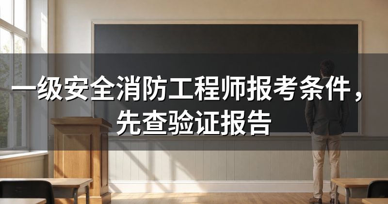 一级安全消防工程师报考条件,先查验证报告