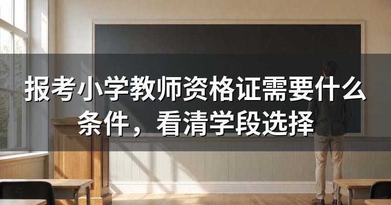 报考小学教师资格证需要什么条件,看清学段选择