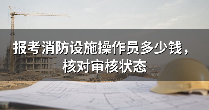 报考消防设施操作员多少钱,核对审核状态