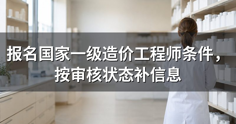 报名国家一级造价工程师条件,按审核状态补信息