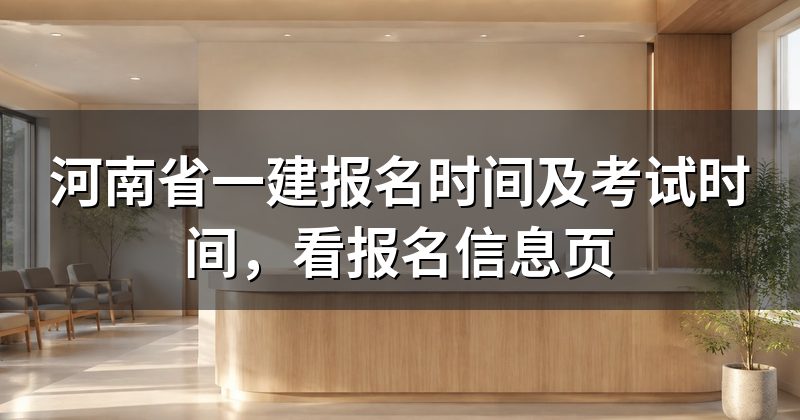 河南省一建报名时间及考试时间,看报名信息页