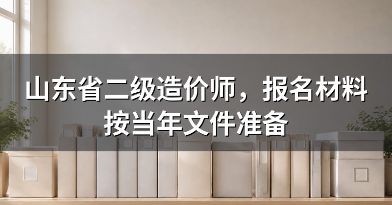 山东省二级造价师,报名材料按当年文件准备