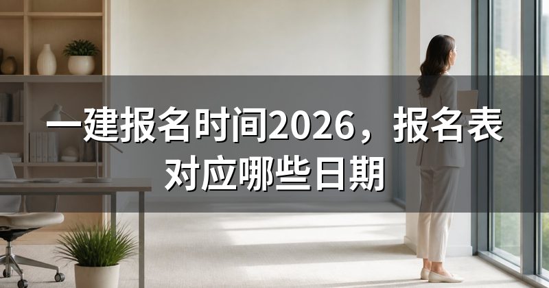 一建报名时间2026，报名表对应哪些日期
