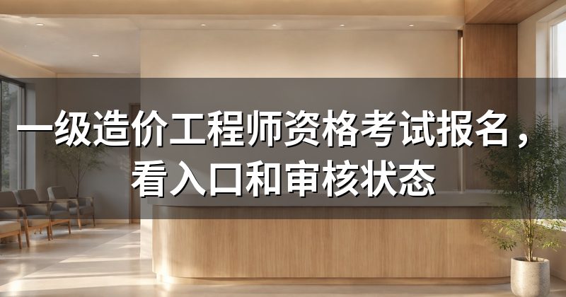 一级造价工程师资格考试报名,看入口和审核状态