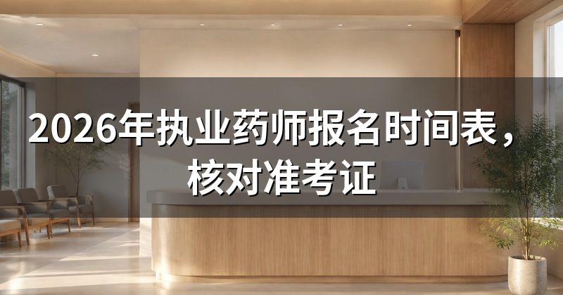 2026年执业药师报名时间表，核对准考证
