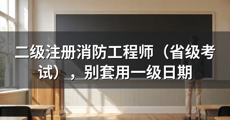 二级注册消防工程师(省级考试),别套用一级日期