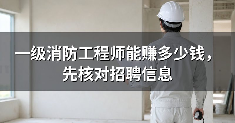 一级消防工程师能赚多少钱,先核对招聘信息