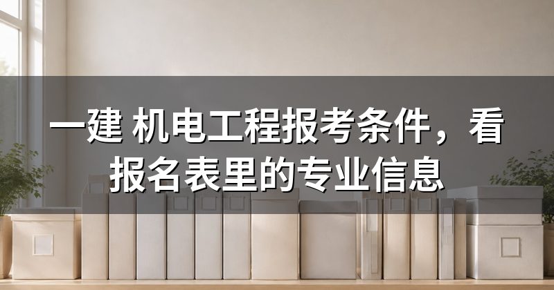 一建 机电工程报考条件，看报名表里的专业信息