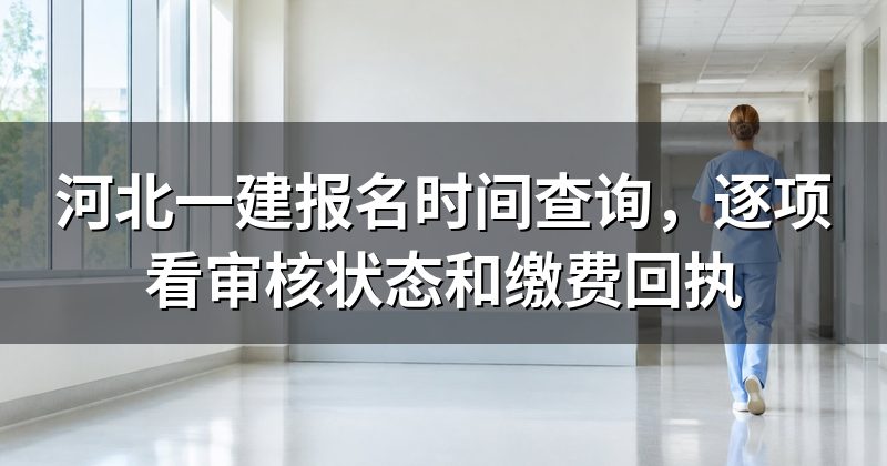 河北一建报名时间查询,逐项看审核状态和缴费回执