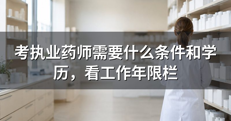 考执业药师需要什么条件和学历,看工作年限栏