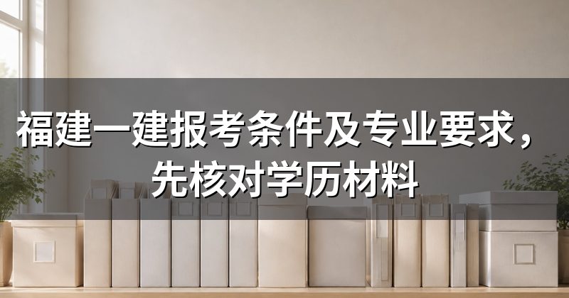 福建一建报考条件及专业要求,先核对学历材料