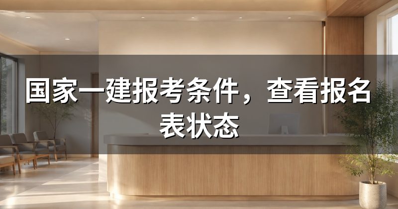 国家一建报考条件，查看报名表状态