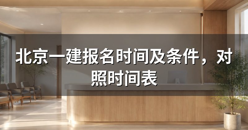 北京一建报名时间及条件,对照时间表