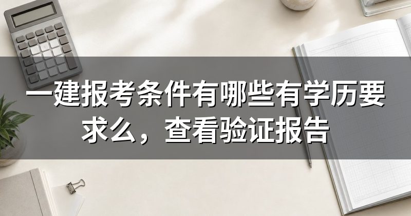 一建报考条件有哪些有学历要求么，查看验证报告