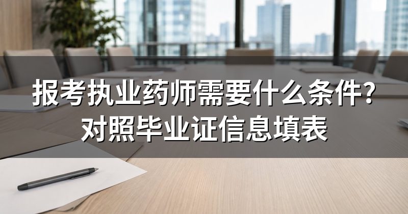 报考执业药师需要什么条件?对照毕业证信息填表