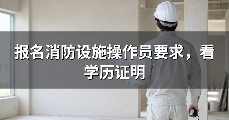 报名消防设施操作员要求,看学历证明