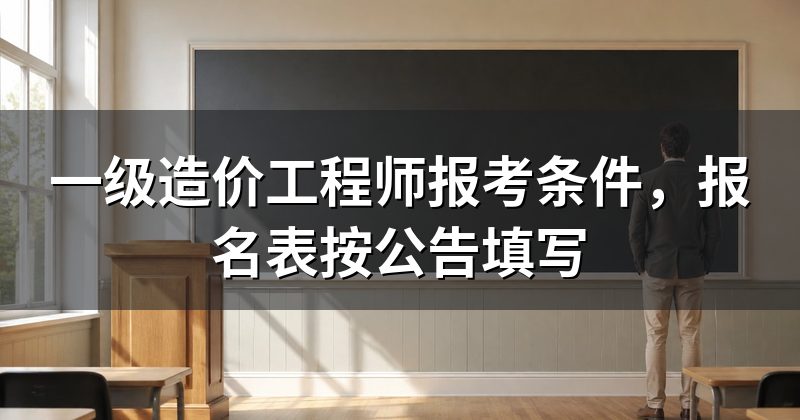 一级造价工程师报考条件，报名表按公告填写