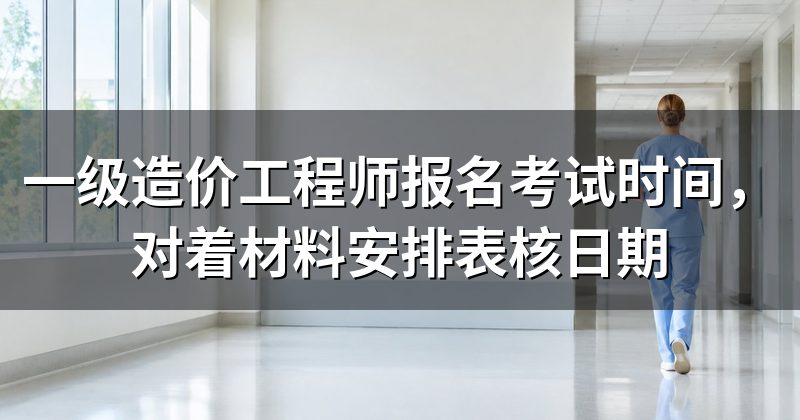 一级造价工程师报名考试时间,对着材料安排表核日期