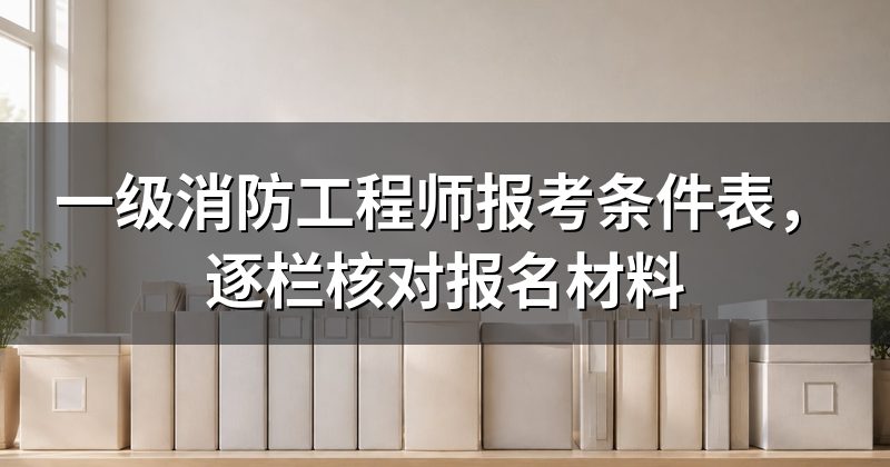 一级消防工程师报考条件表,逐栏核对报名材料