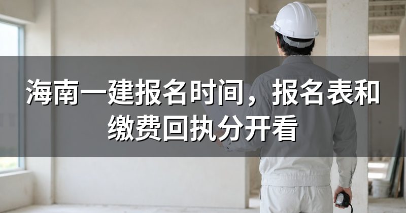 海南一建报名时间,报名表和缴费回执分开看