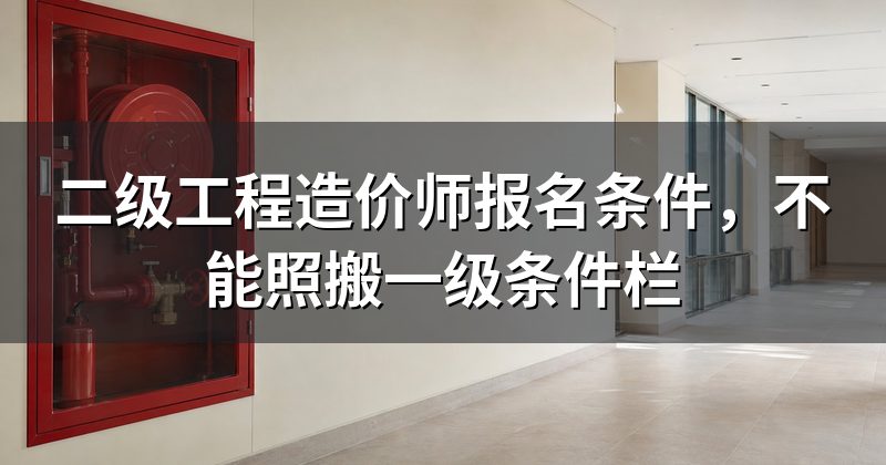 二级工程造价师报名条件,不能照搬一级条件栏