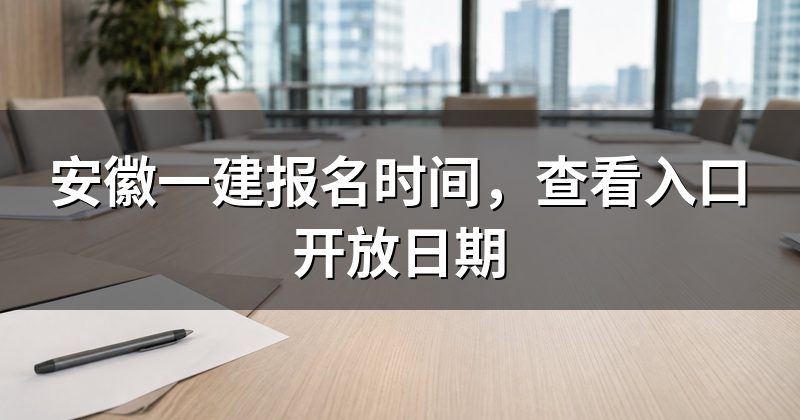 安徽一建报名时间,查看入口开放日期