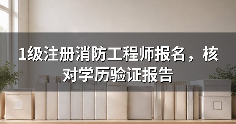 1级注册消防工程师报名,核对学历验证报告