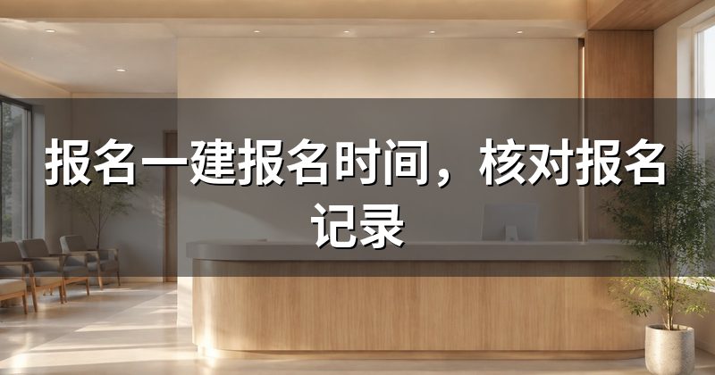 报名一建报名时间,核对报名记录