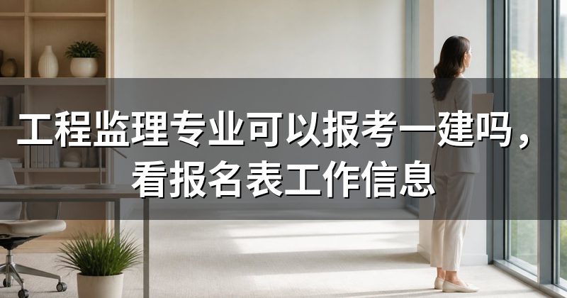 工程监理专业可以报考一建吗,看报名表工作信息