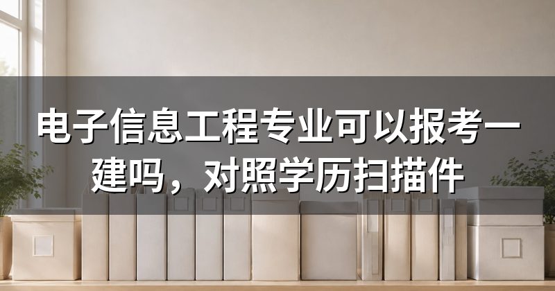 电子信息工程专业可以报考一建吗,对照学历扫描件